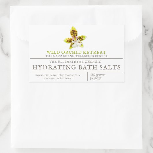 Schönes Produkt grüne Orchidee Aquarellkunst Rechteckiger Aufkleber (Tasche)