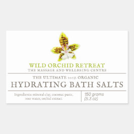 Schönes Produkt grüne Orchidee Aquarellkunst Rechteckiger Aufkleber