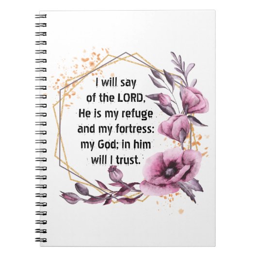 Schönes Psalm 91 Floral Notebook Notizblock (Vorderseite)