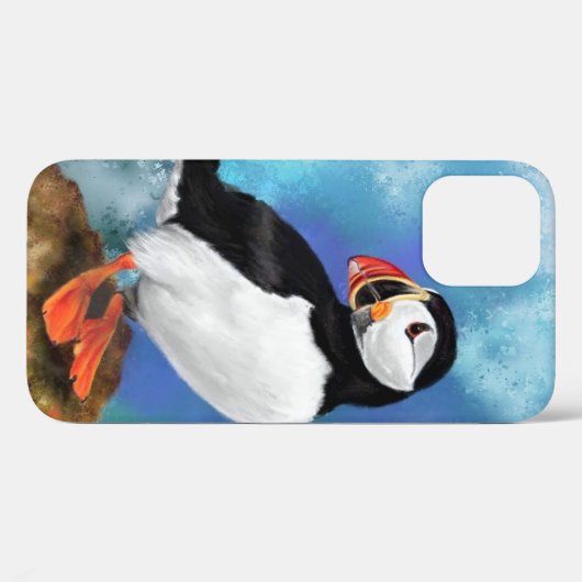 Schönes Puffin Bird Malerei Kunst Case-Mate iPhone Hülle (Rückseite (Horizontal))