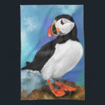 Schönes Puffin Bird Malerei Kunst Geschirrtuch<br><div class="desc">Schöne Puffsbrötchen Migne Kunst,  Dichtung und Musik</div>