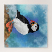 Schönes Puffin Bird Malerei Kunst Puzzle (Horizontal)