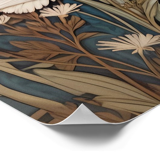 Schönes Puffin William Morris Inspiriertes Poster (Ecke)