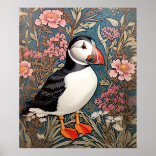 Schönes Puffin William Morris Inspiriertes Poster