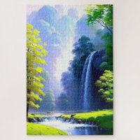 Schönes Puzzle mit Friedlicher Naturmalerei