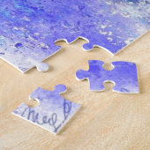 Schönes Puzzle mit glücklichem Siegel Schwimmen (Seite)