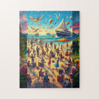 Schönes Puzzle mit Sängern und Natur