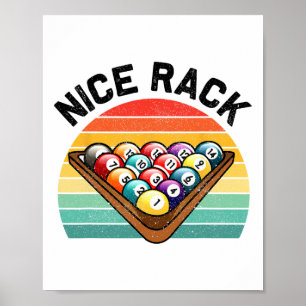 Schönes Rack Lustiger Billardspieler Vintage Pool  Poster
