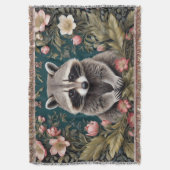 Schönes Racoon Pink Floral Decke (Vorderseite Vertikal)