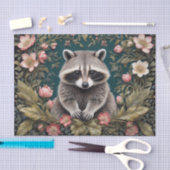 Schönes Racoon Pink Floral Seidenpapier (Handwerk)