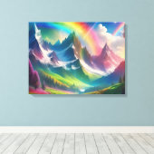 Schönes Rainbow Fantasy Realm Leinwanddruck (Insitu (Holzboden))