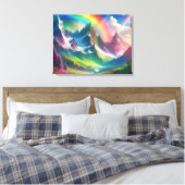 Schönes Rainbow Fantasy Realm Leinwanddruck (Insitu (Schlafzimmer))