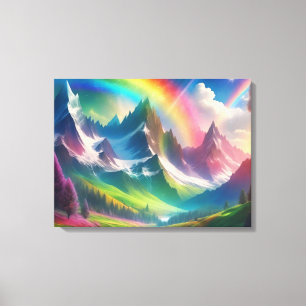 Schönes Rainbow Fantasy Realm Leinwanddruck