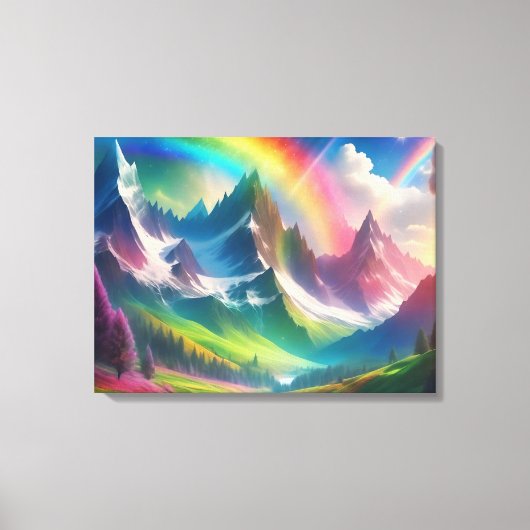 Schönes Rainbow Fantasy Realm Leinwanddruck (Vorderseite)