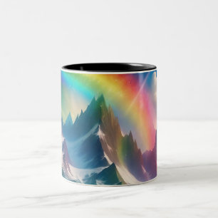 Schönes Rainbow Fantasy Realm Zweifarbige Tasse