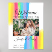 Schönes Rainbow-Foto Willkommen bei unserer Hochze Poster (Vorne)