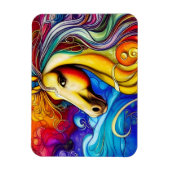 Schönes Rainbow Horse Portrait Magnet (Vertikal)