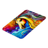Schönes Rainbow Horse Portrait Magnet (Linke Seite)