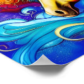 Schönes Rainbow Horse Portrait Poster (Ecke)