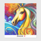 Schönes Rainbow Horse Portrait Vinyl Decal Aufkleber (Blatt)