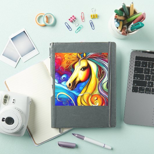 Schönes Rainbow Horse Portrait Vinyl Decal Aufkleber (iPad Hülle)