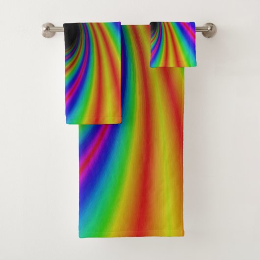 Schönes Rainbow Swirl Design farbenfroh Badhandtuch Set (Insitu)