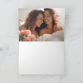 Schönes Rainbow Wedding LGBTQ Neu verheiratetes Fo Dankeskarte (Innenseite)