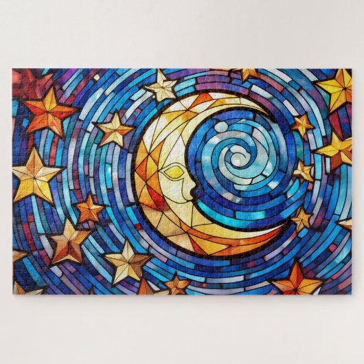 Schönes Rätsel der Tropischen Buntglaskunst Puzzle (Horizontal)