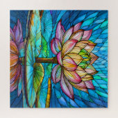 Schönes Rätsel der Tropischen Buntglaskunst Puzzle (Horizontal)