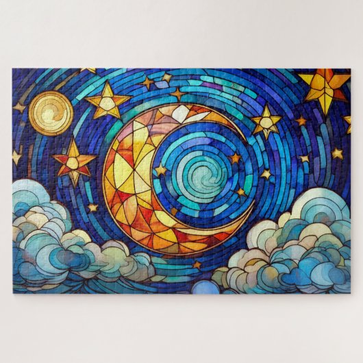Schönes Rätsel der Tropischen Buntglaskunst Puzzle (Horizontal)