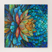 Schönes Rätsel der Tropischen Buntglaskunst Puzzle (Horizontal)