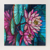 Schönes Rätsel der Tropischen Buntglaskunst Puzzle (Horizontal)