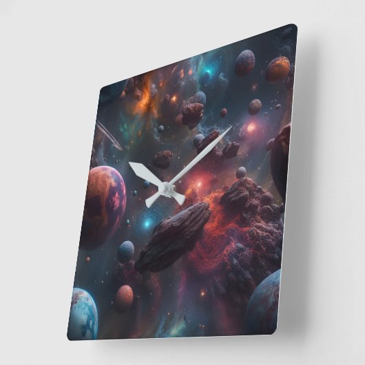 Schönes Raumplakat Quadratische Wanduhr (Winkel)