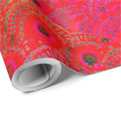 Schönes RED MANDALA Wrapping Paper Geschenkpapier (Rolleneckpunkt)