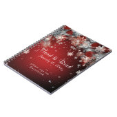 Schönes Red Winter Wedding Gästebuch Notizblock (Linke Seite)