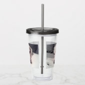 Schönes Regal White Labrador Mix Dog Gray Acryli Acryltrinkbecher (Rechts)