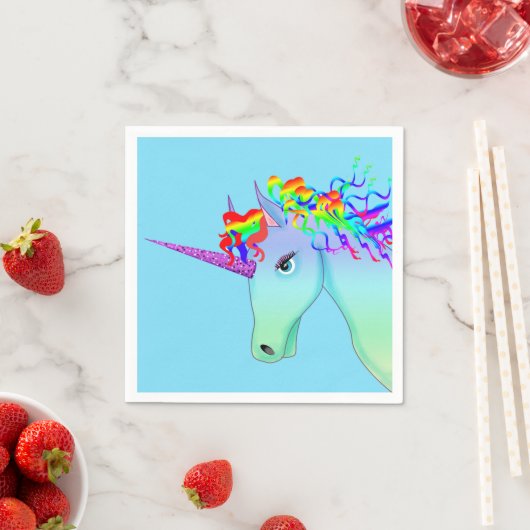 Schönes Regenbogen-Einhorn Serviette (Beispiel)