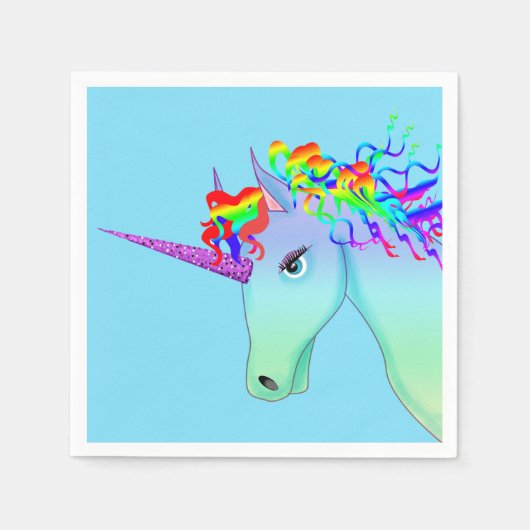 Schönes Regenbogen-Einhorn Serviette (Vorderseite)