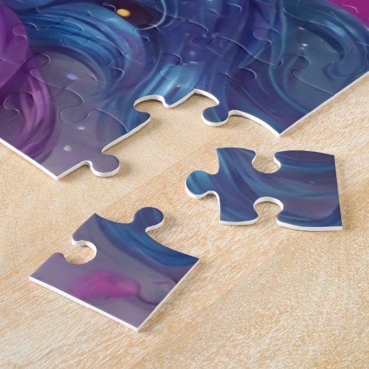 Schönes Regenbogen Mane Unicorn Personalisiert Puzzle (Seite)