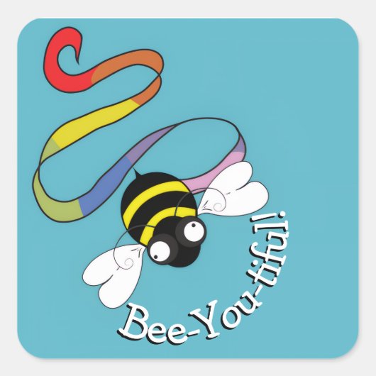 Schönes Regenbogen-Sticker Quadratischer Aufkleber (Vorderseite)