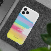 Schönes Regenbogen Wasserfarbe Elegantes Monogramm iPhone Hülle