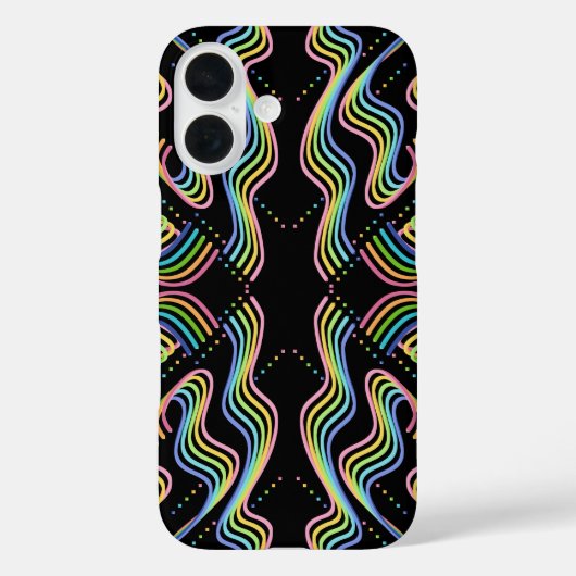 Schönes Regenbogenfarbenes Bandreihen-Muster-Kunst Case-Mate iPhone Hülle (Rückseite)