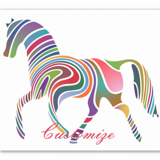 Schönes Regenbogenfarbenpferd Thunder_Cove Aufkleber (Vorderseite)