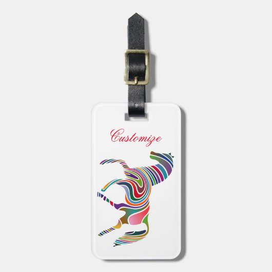 Schönes Regenbogenfarbenpferd Thunder_Cove Gepäckanhänger (Vorderseite vertikal)