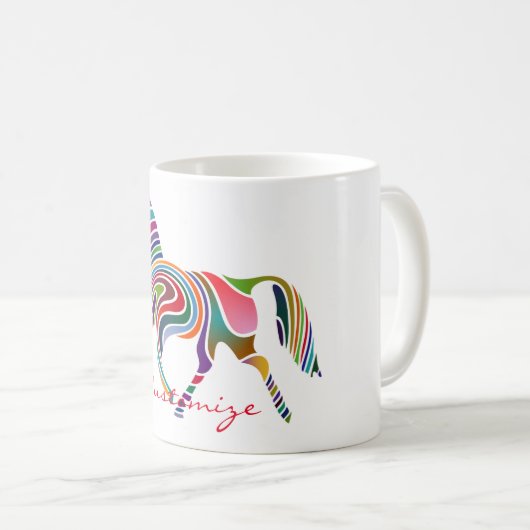 Schönes Regenbogenfarbenpferd Thunder_Cove Kaffeetasse (VorderseiteRechts)