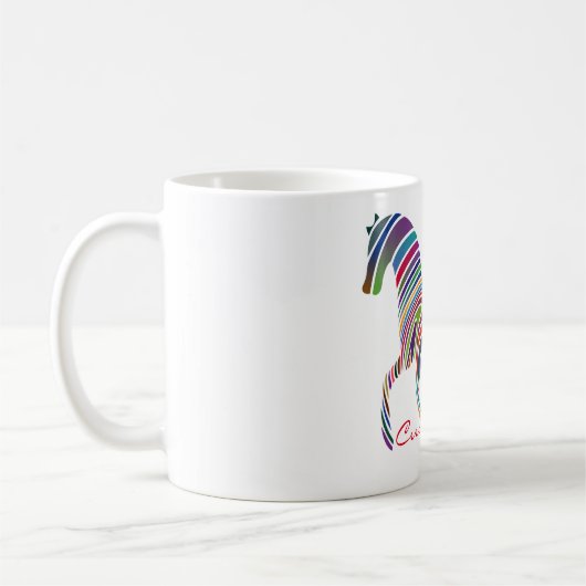 Schönes Regenbogenfarbenpferd Thunder_Cove Kaffeetasse (Links)