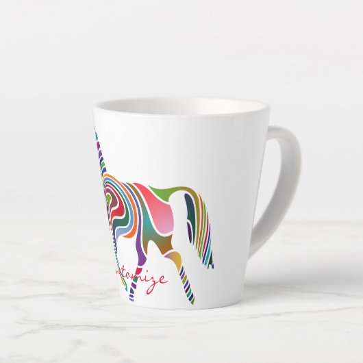 Schönes Regenbogenfarbenpferd Thunder_Cove Milchtasse (Rechte Ecke)