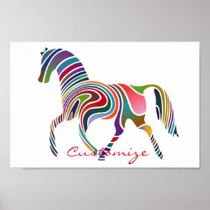Schönes Regenbogenfarbenpferd Thunder_Cove Poster