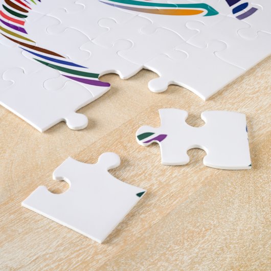 Schönes Regenbogenfarbenpferd Thunder_Cove Puzzle (Seite)