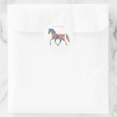 Schönes Regenbogenfarbenpferd Thunder_Cove Runder Aufkleber (Tasche)